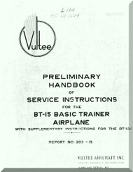 Vultee   BT-15 Airplane Preliminary Handbook of Service Instruction   Manual