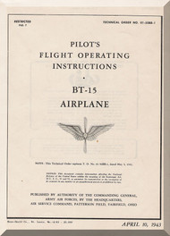 Vultee   BT-15 Airplane Pilot's Flight Operating Instruction   Manual -  01-50BB-1 -1943