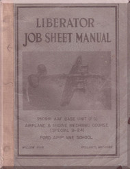 Consolidated B-24 Liberator Aircraft  Job Sheet  Manual  1945