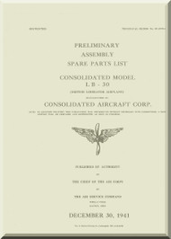Consolidated LB-30  Preliminary Assembly Spare Parts  Instructions  Manual - AN. 01-5ED-4 ,   1941