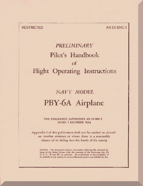 Consolidated PBY Catalina  Flight Manual