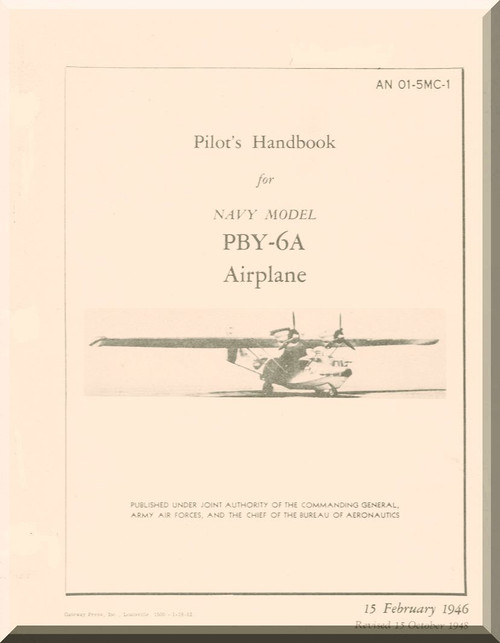 Consolidated PBY-6A  Aircraft Pilot Handbook Manual 01-5MC-1 - 1946