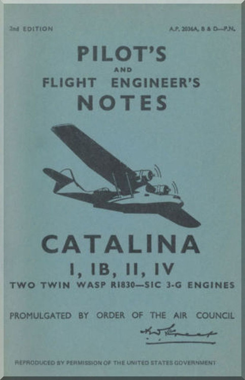 Consolidated Catalina  Aircraft Pilot's Notes Manual