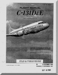 Convair C-131 D E  Aircraft Flight Manual 1C-131D-1 - 1968