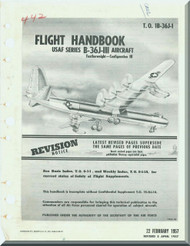 Convair B-36 J-III Aircraft Flight Handbook Manual -  TO 1B-36J-1, 1957