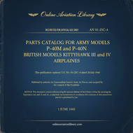 Curtiss P-40 M and N Pursuit Airplane Parts Catalog  -T.O 01-25C-4 - 1945