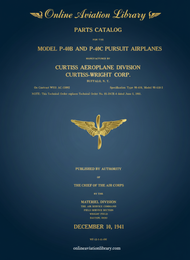 Curtiss P-40 B and C Pursuit Airplane Parts Catalog -T.O 01-25CE-4 - 1943