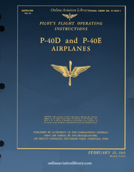 urtiss P-40 D and P-40E Pilot's Operating Instructions Manual -T.O 01-25CF-1 - 1943
