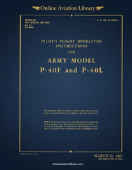 Curtiss P-40 F, L Aircraft Pilot's Flight Manual 01-25CH-1 1943