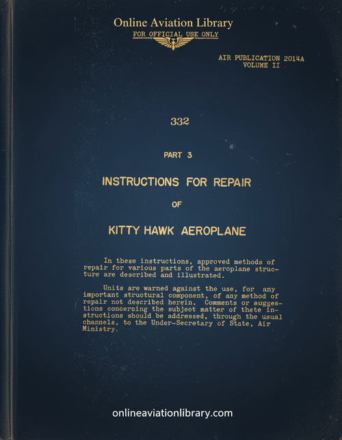 Curtiss P-40  Kitty Hawk I  Preliminarily Repair Manual  -  A. P. 2014 A  - 1941-  Volume II