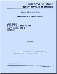 Fairchild C-119 G ,J K, L, YC119K R4Q-2 R4Q-2 Maintenance Instruction Catalog   Manual TO  1C-119G-2-1 , 1972