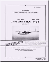 Fairchild C-119 B, C R4Q-1  ,  Handbook Flight Operating Instructions Manual TO  01-115CCA-1B-1 , 1950