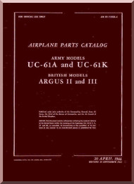 Fairchild  UC-61A, UC-61K GK-1 Argus  II  and III  ,  Parts Catalog  Manual TO  01-115CA-4 , 1944