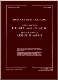 Fairchild  UC-61A, UC-61K GK-1 Argus  II  and III  ,  Parts Catalog  Manual TO  01-115CA-4 , 1944