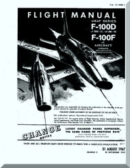 North American Aviation F-100 DF  Aircraft Flight  Manual - TO 1F-100D-1 , 1967
