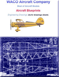 WACO Aircraft Company Blueprints Engineering Drawings Collection USBD or Download