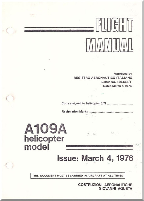 Agusta Helicopter Flight Manual