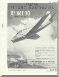 North American Aviation RF-86F-30 Aircraft Partial Flight Handbook Manual - T.O. 1F-86(R)F-1 , 1957 (