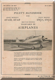 North American Aviation AT-6 D, F  SNJ -5,6  Aircraft  pilot's Handbook Manual -  TO 01-60FF-1 - 1944