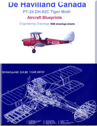 De Havilland PT-24 DH-82C Tiger Moth Aircraft Blueprints - Download 
