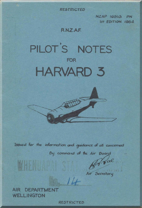 North American Aviation Harvard 3 Aircraft Pilot Notes Manual - RNZAF (