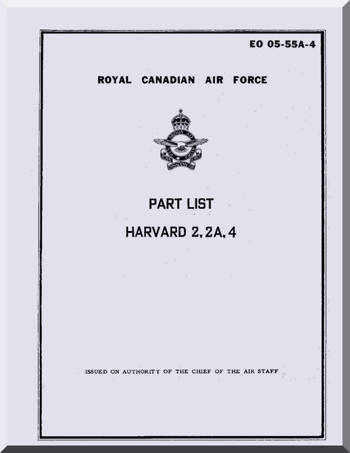 North American Aviation Harvard Aircraft Illustrated Parts Catalog Manual EO 05-55A-4 - 1960 (