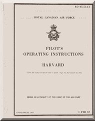 North American Aviation Harvard Aircraft Pilot's Operating Instructions Manual - Royal Canadian Air Force EO 05-55A-1 - 1957 Aircraft Flight Manual