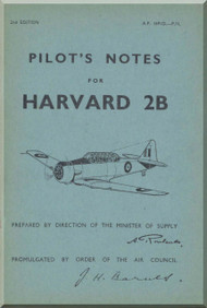 North American Aviation Harvard 2 B Aircraft Pilot Notes Manual - AP 1691D-PN 