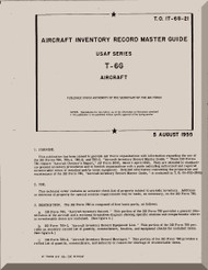 North American Aviation T-6 G Aircraft Parts Inventory Record Master Guide Manual - TO 1T-6G-21 - 1955