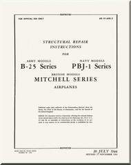 North American Aviation B-25 PBJ-1 , Aircraft Structural Repair Manual - AN 01-60G-3 , 1944 