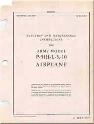 North American Aviation P-51 H-1, 5, -10  Aircraft Erection and Maintenance  Manual -  AN 01-60JF-2 - 1945