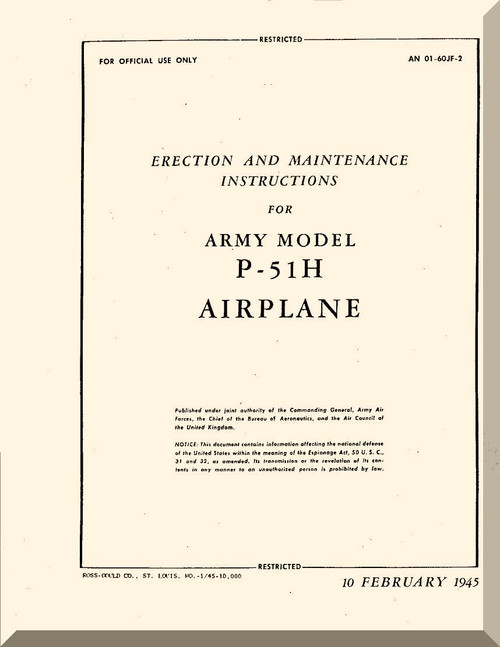 North American Aviation P-51 H Aircraft Erection and Maintenance Manual - AN 01-60JF-2 - 194Aircraft Manuals
