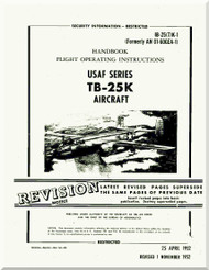 North American Aviation TB-25K Aircraft Handbook Flight Operating Instructions Manual - AN 01-60GEA-1 , 1952