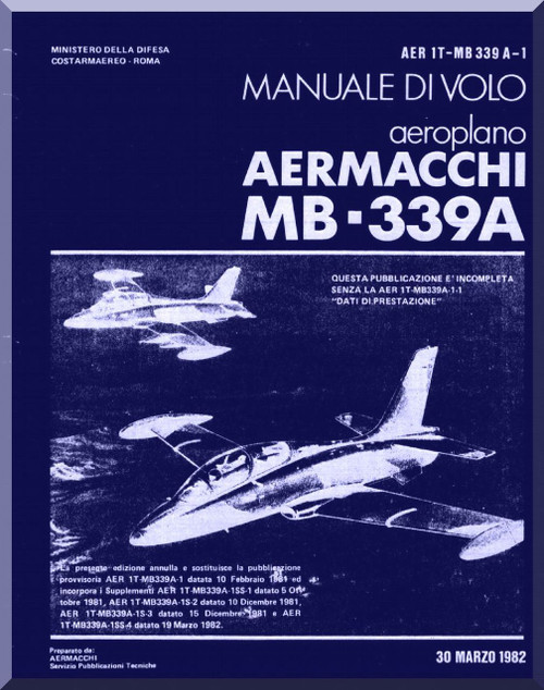 Aermacchi MB-339 A Aircraft Flight Manual - 1982