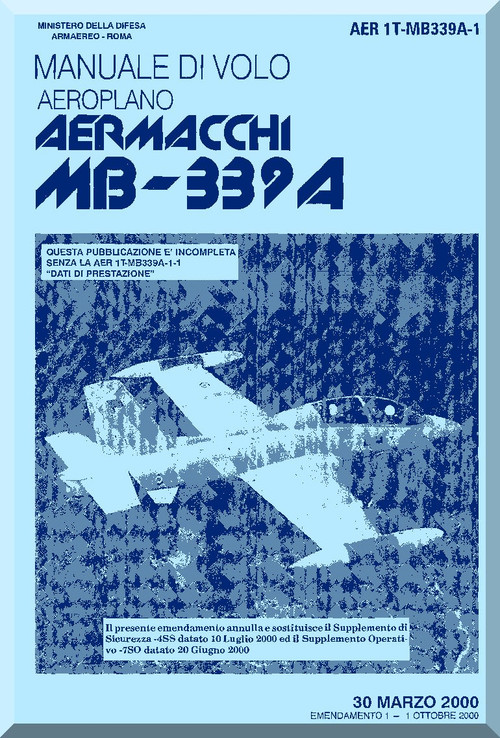 Aermacchi MB-339 A Aircraft Flight Manual - 2000