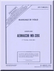 Aermacchi MB-339 X Aircraft Flight  Manual -  ( Italian Language )