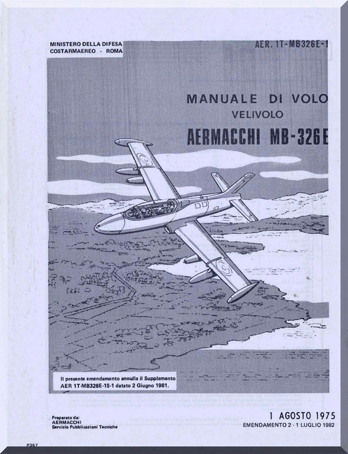 Aermacchi MB-326 E Aircraft Flight Manual - 1975 - 1981