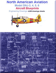 North American Aviation SNJ-3,4,5,6 Aircraft Blueprints Engineering Drawings - DVD or Download 