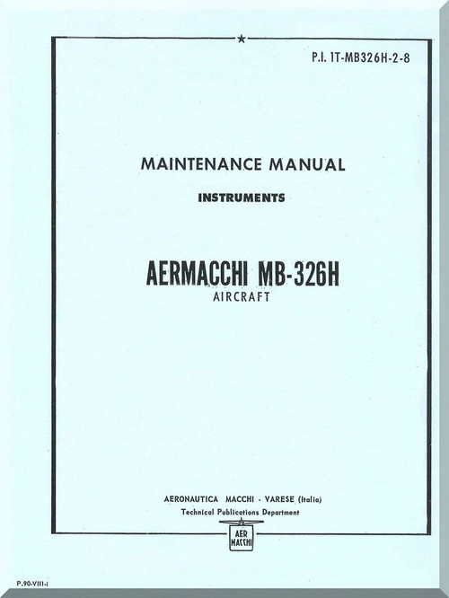 Aermacchi MB- 326 H Aircraft Maintenance  Manual - Instruments ( English Language )
