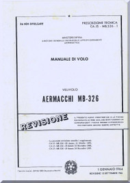 Aermacchi M-326 Aircraft Flight Manual -1964 - 1966