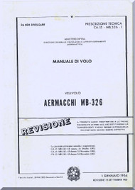 Aermacchi MB-326 Aircraft Flight Manual -1964 - 1966