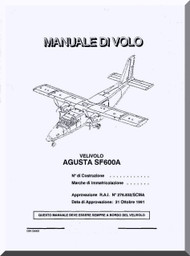 SIAI Marchetti SF-600 Aircraft Flight Manual,  Manuale di Volo ( Italian Language ) ,