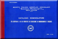 Savoia Marchetti S.M.85 B Aircraft Illustrated Parts Catalog  Manual, Catalogo Nomenclatore -  ( Italian Language ) , 