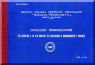 Savoia Marchetti S.M.85 B Aircraft Illustrated Parts Catalog  Manual, Catalogo Nomenclatore -  ( Italian Language ) ,