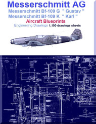 Messerschmitt Bf-109 G K Aircraft Blueprints Engineering Drawings - DVD or Download