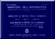 Savoia Marchetti S..M.79 Aircraft Illustrated Parts Catalog  Manual, Catalogo Nomenclatore ( Italian Language )  - 1940
