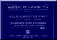 Savoia Marchetti S.M.79 Aircraft Illustrated Parts Catalog  Manual, Catalogo Nomenclatore ( Italian Language ) - 1940