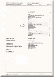 SAAB SK 35 C Aircraft  Flight  Manual,  ( Swedish  Language ) , Volume 1