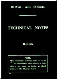 Royal Aircraft Factory B. E. 12A  Aircraft  Technical Notes  Manual -  ( English Language )