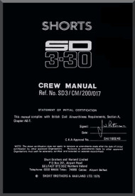 Short SD 3-30 Aircraft  Crew Manual -  ( English Language ) - 1975 